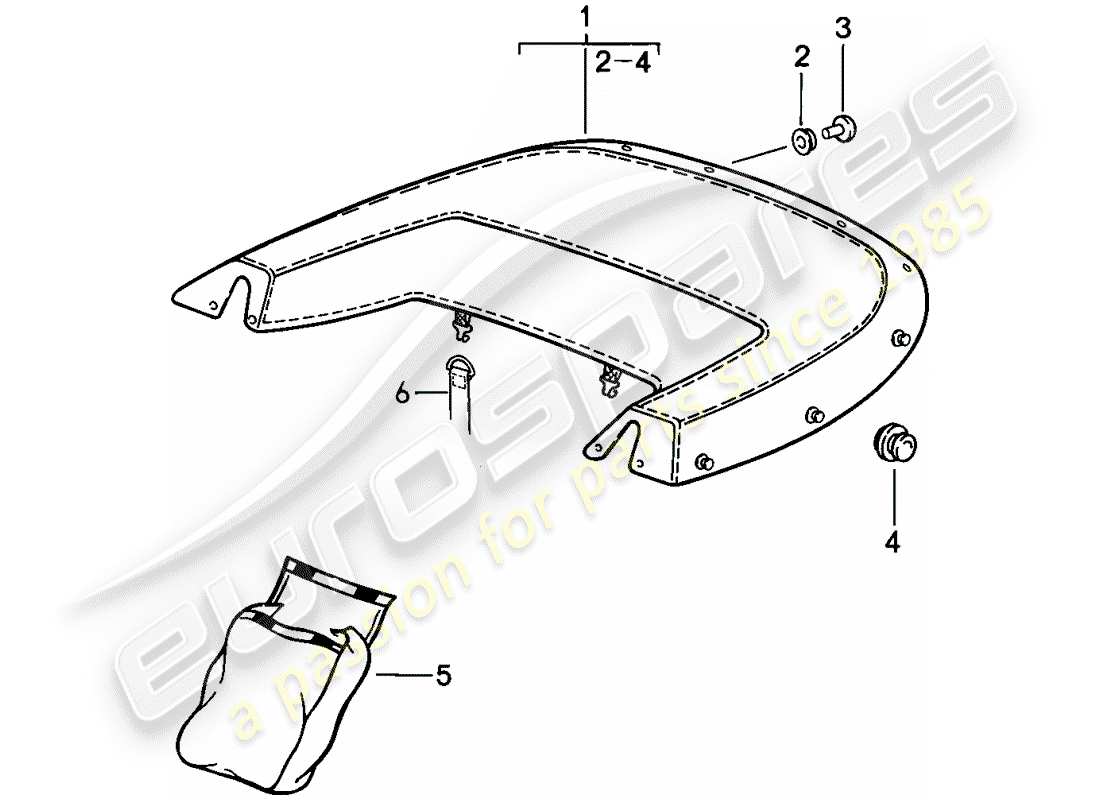 porsche 911 (1987) boot cover part diagram