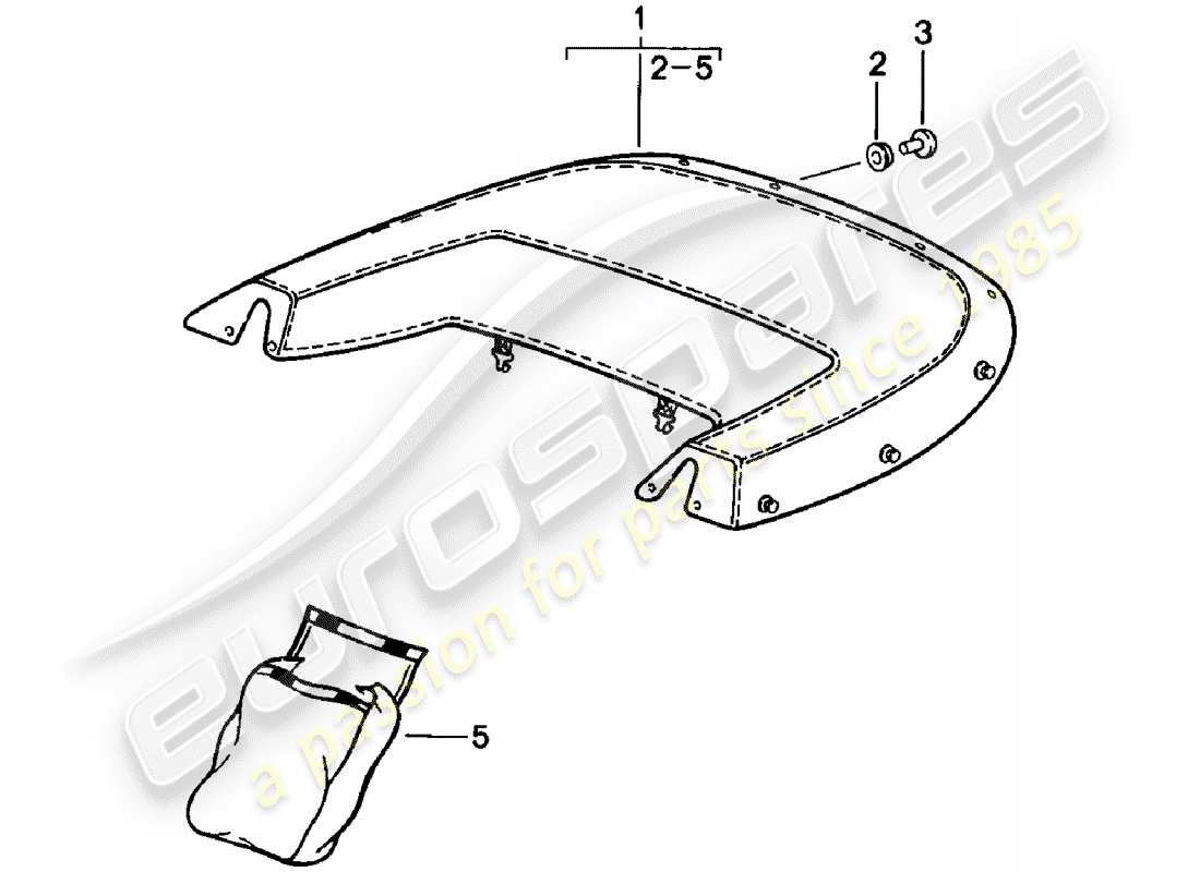 porsche 911 (1982) boot cover part diagram