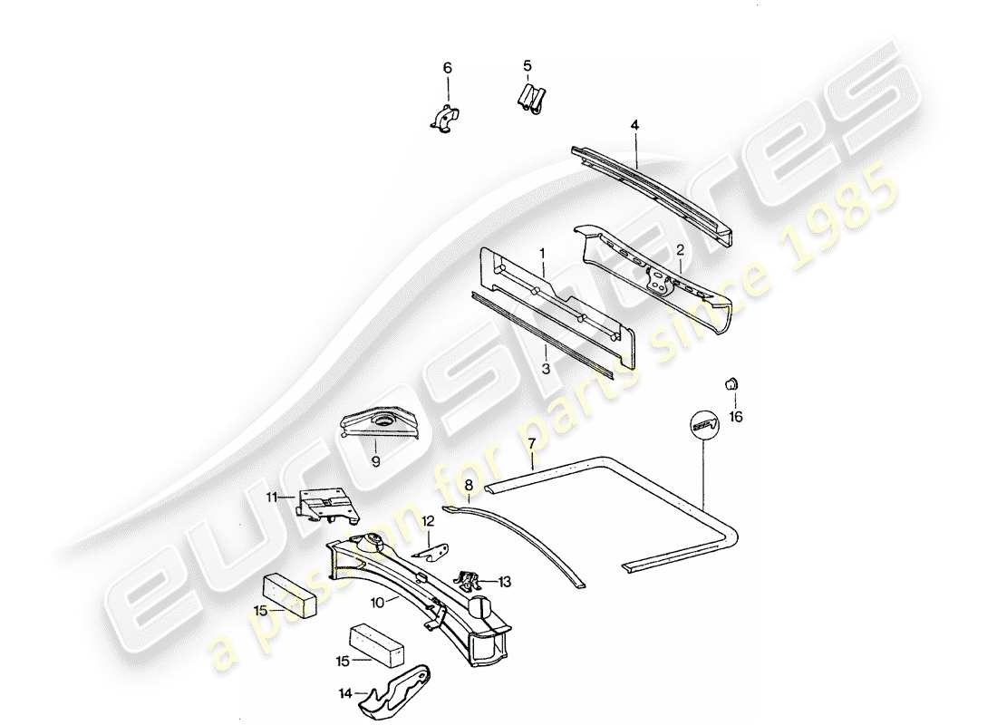 porsche 911 turbo (1977) frame part diagram