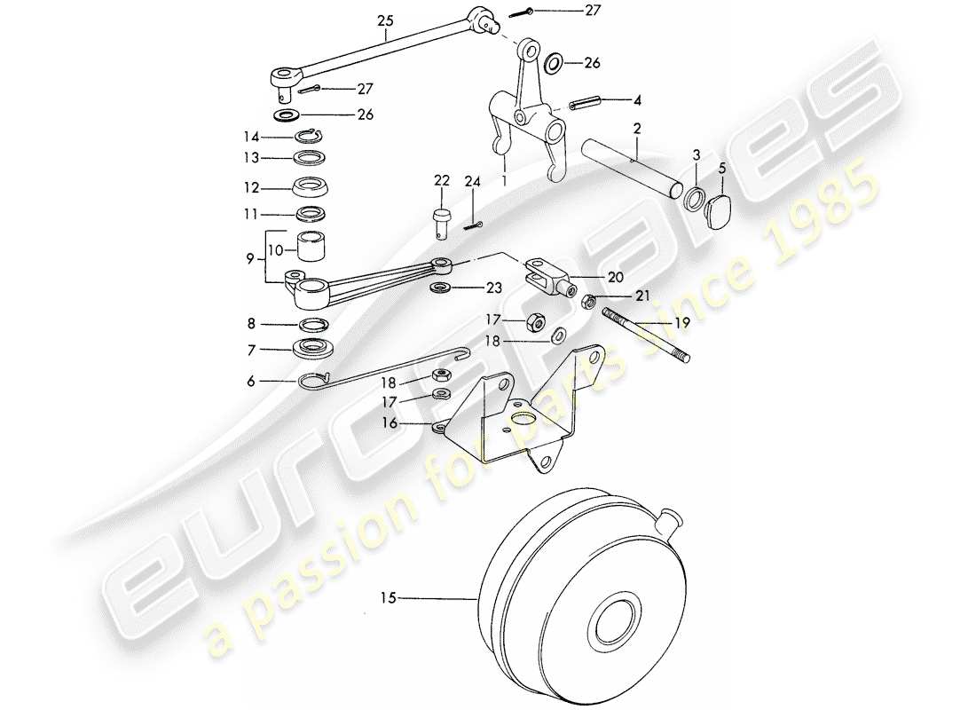 porsche 911/912 (1967) clutch release - sportomatic - d >> - mj 1968 part diagram