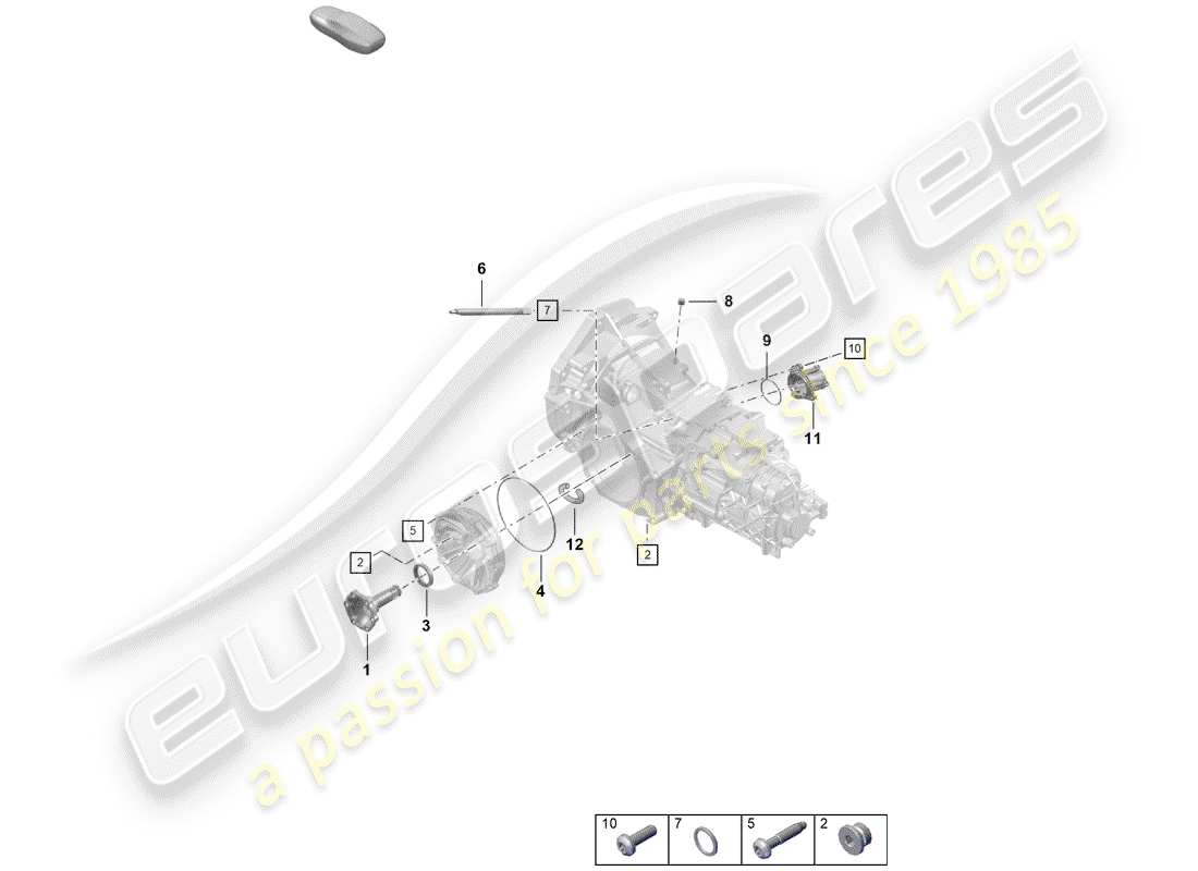 porsche boxster spyder (2020) manual gearbox part diagram