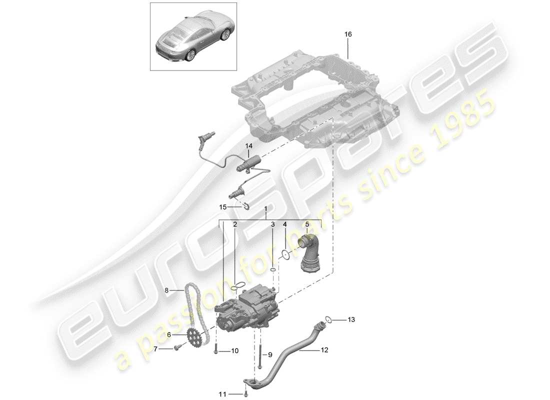 porsche 991 gen. 2 (2018) oil pump part diagram