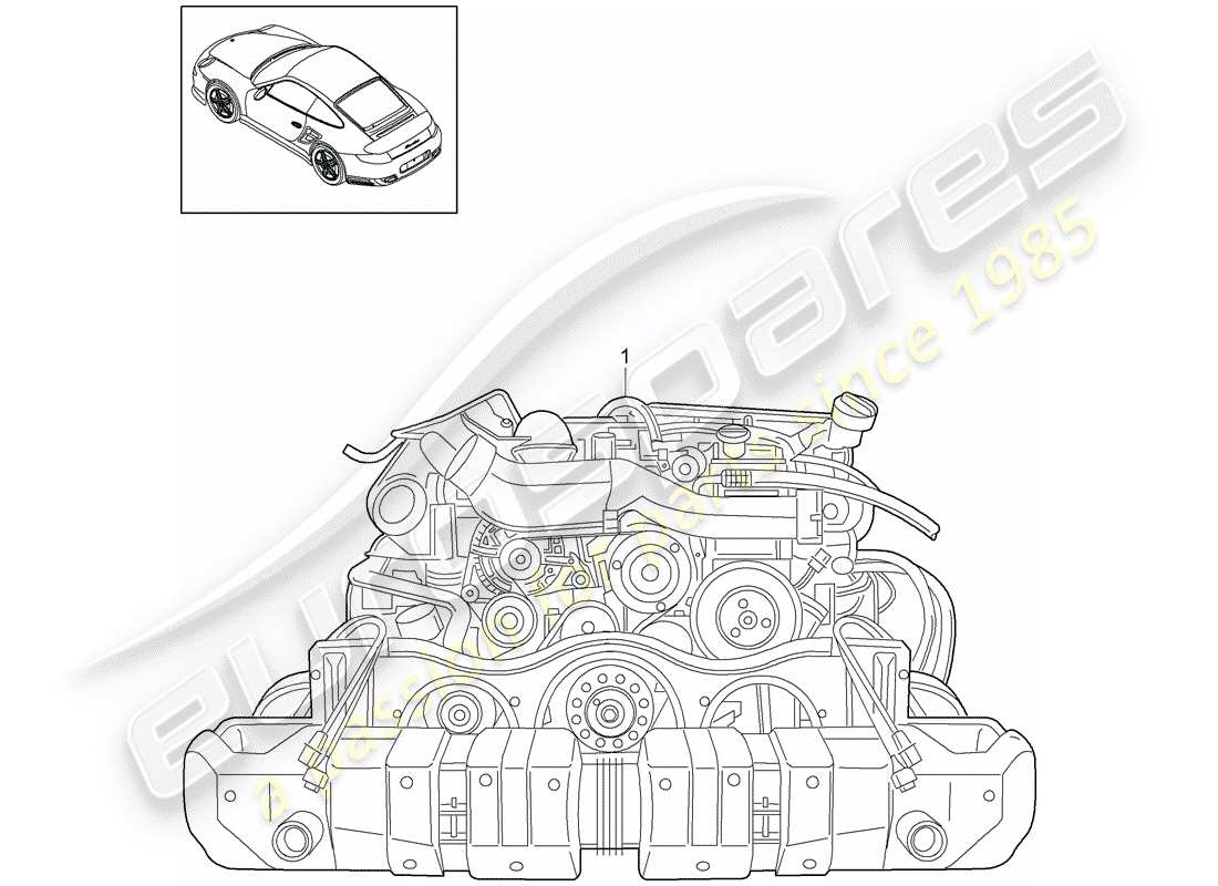 porsche 911 t/gt2rs (2013) replacement engine part diagram