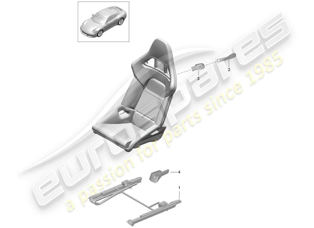 porsche 991 gen. 2 (2018) seat part diagram