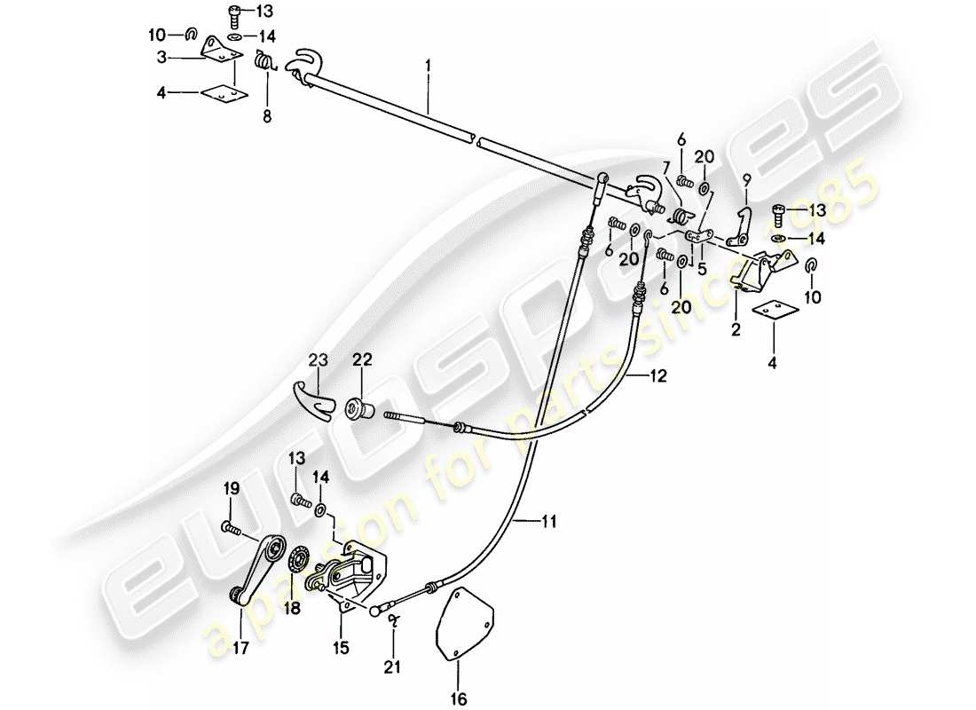 porsche 911 (1988) rear covering - relay shaft - single parts - d - mj 1989>> - mj 1989 part diagram