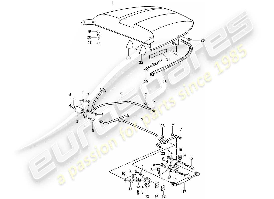 porsche 911 (1988) rear covering - d - mj 1989>> - mj 1989 part diagram