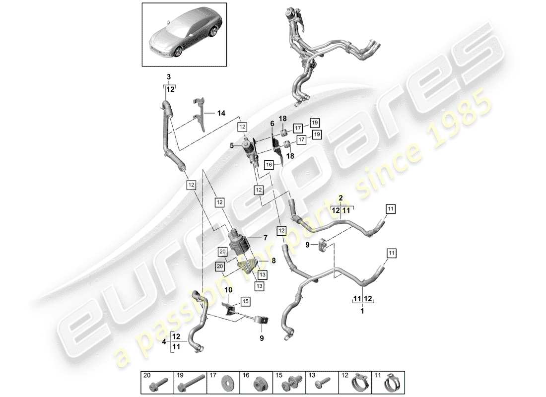 porsche panamera 971 (2018) heater part diagram