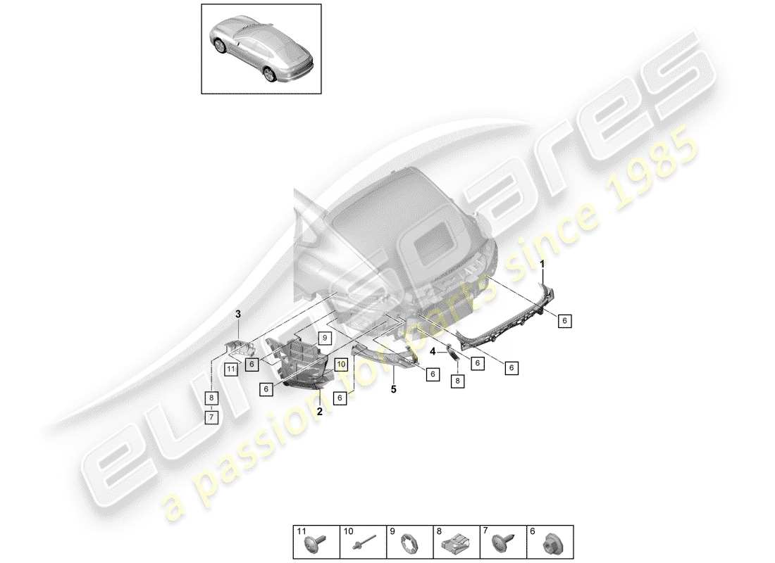 porsche panamera 971 (2019) fasteners part diagram