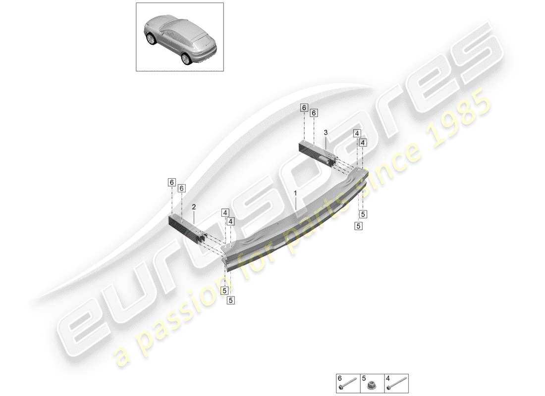 porsche macan (2019) bumper bracket part diagram