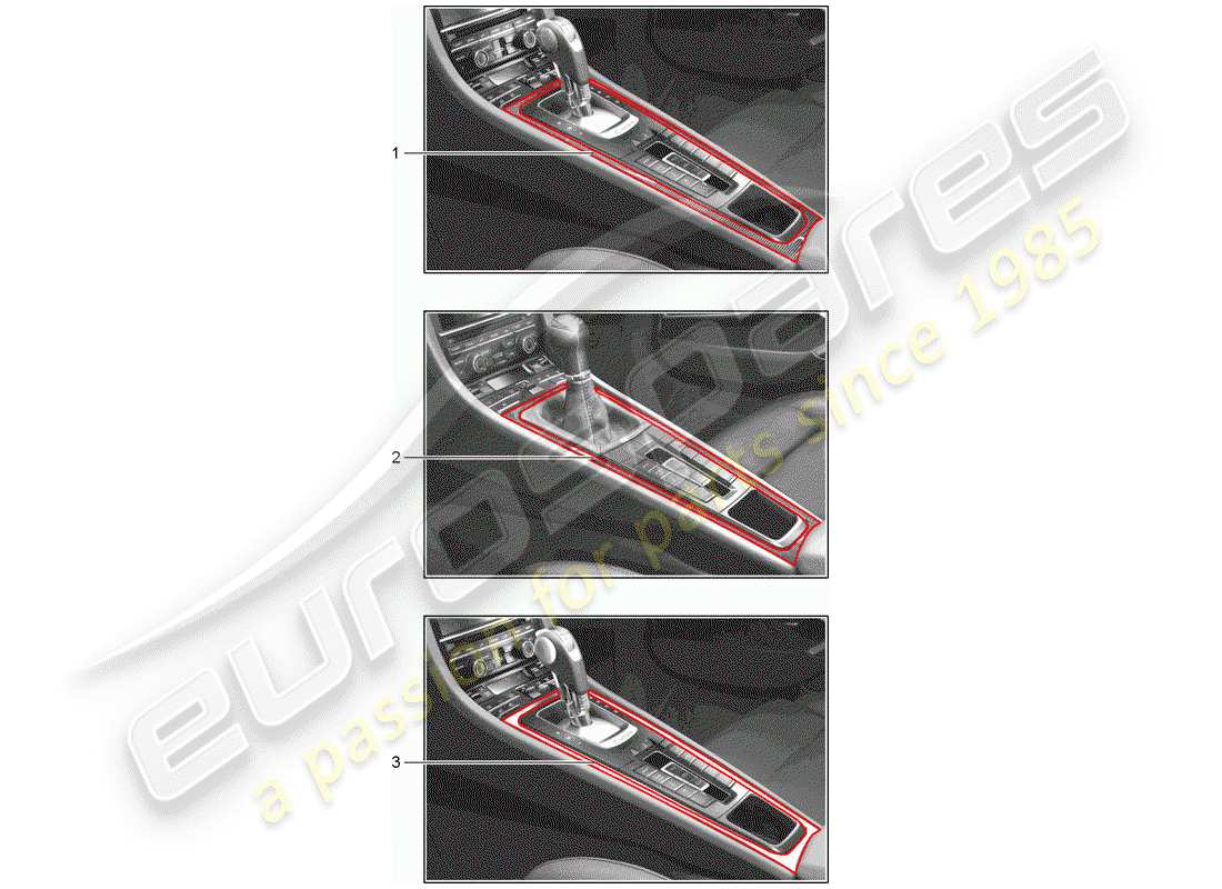 porsche tequipment 98x/99x (2018) trim part diagram