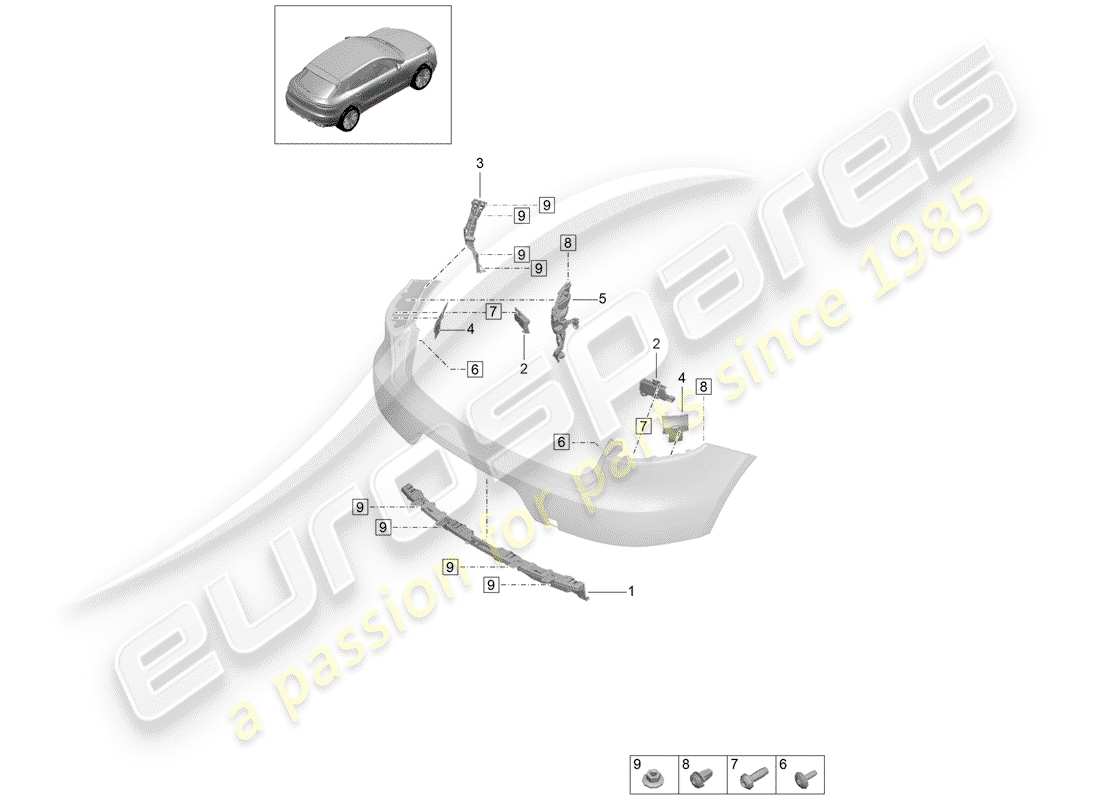 porsche macan (2019) fasteners part diagram