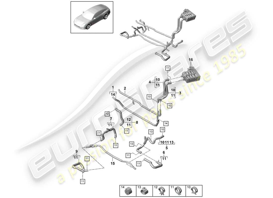 porsche panamera 971 (2020) heater part diagram