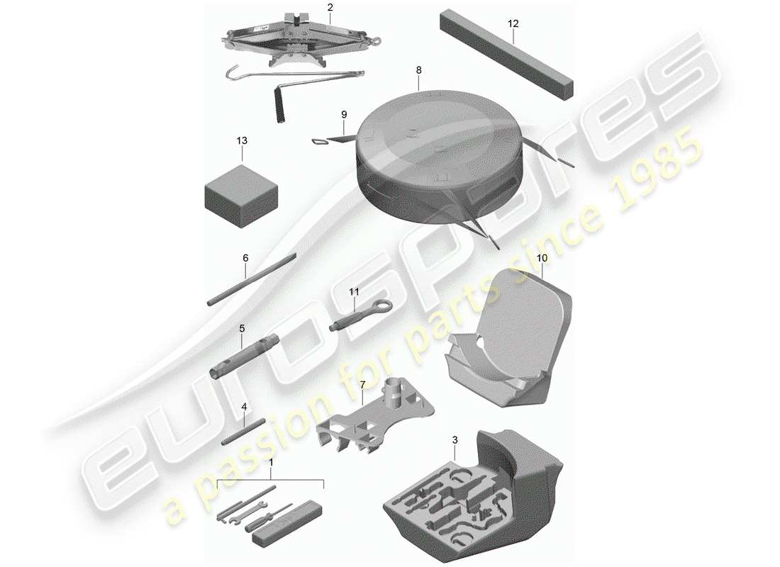 porsche cayman gt4 (2016) tool part diagram