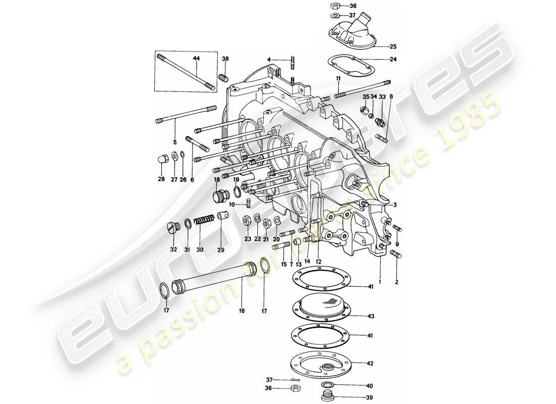 porsche 914 (1972) crankcase part diagram