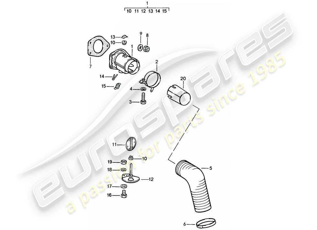 porsche 911 (1986) heating air supply part diagram