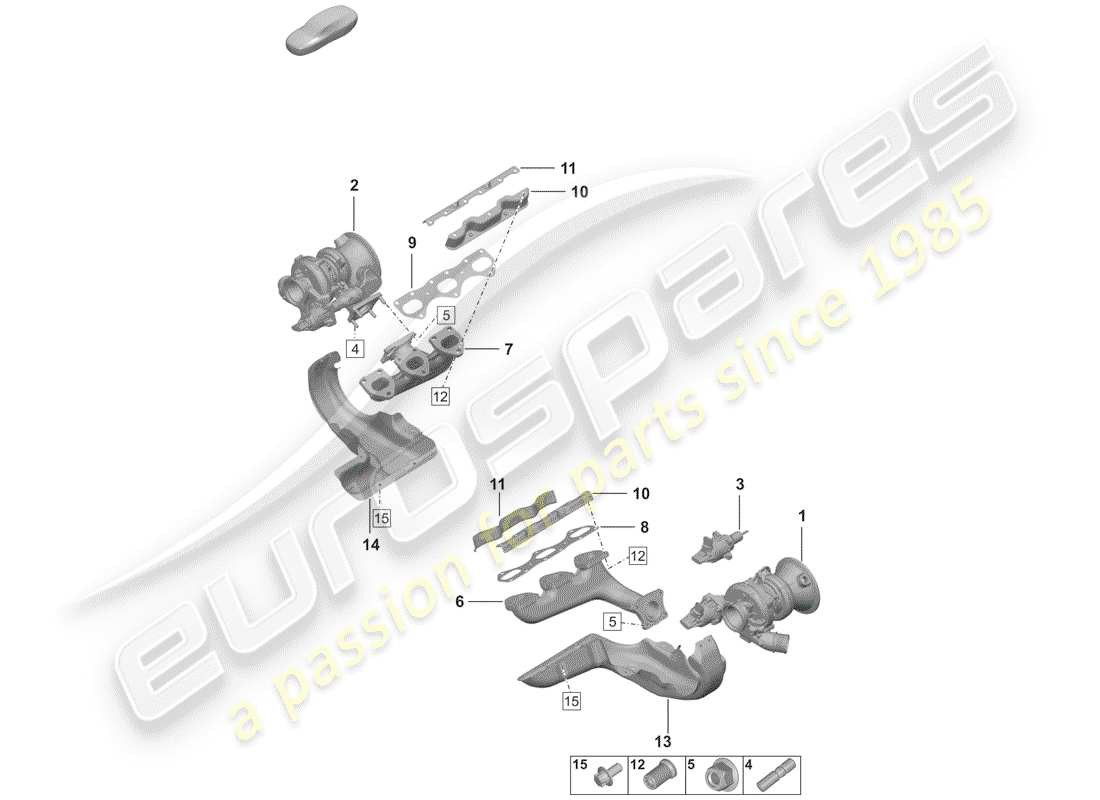 porsche 2020 exhaust gas turbocharger part diagram