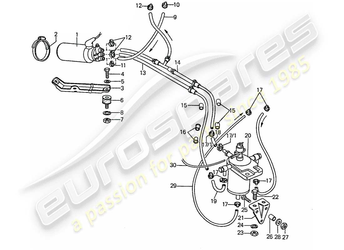 porsche 911 (1976) fuel system - for - mechanical injection part diagram