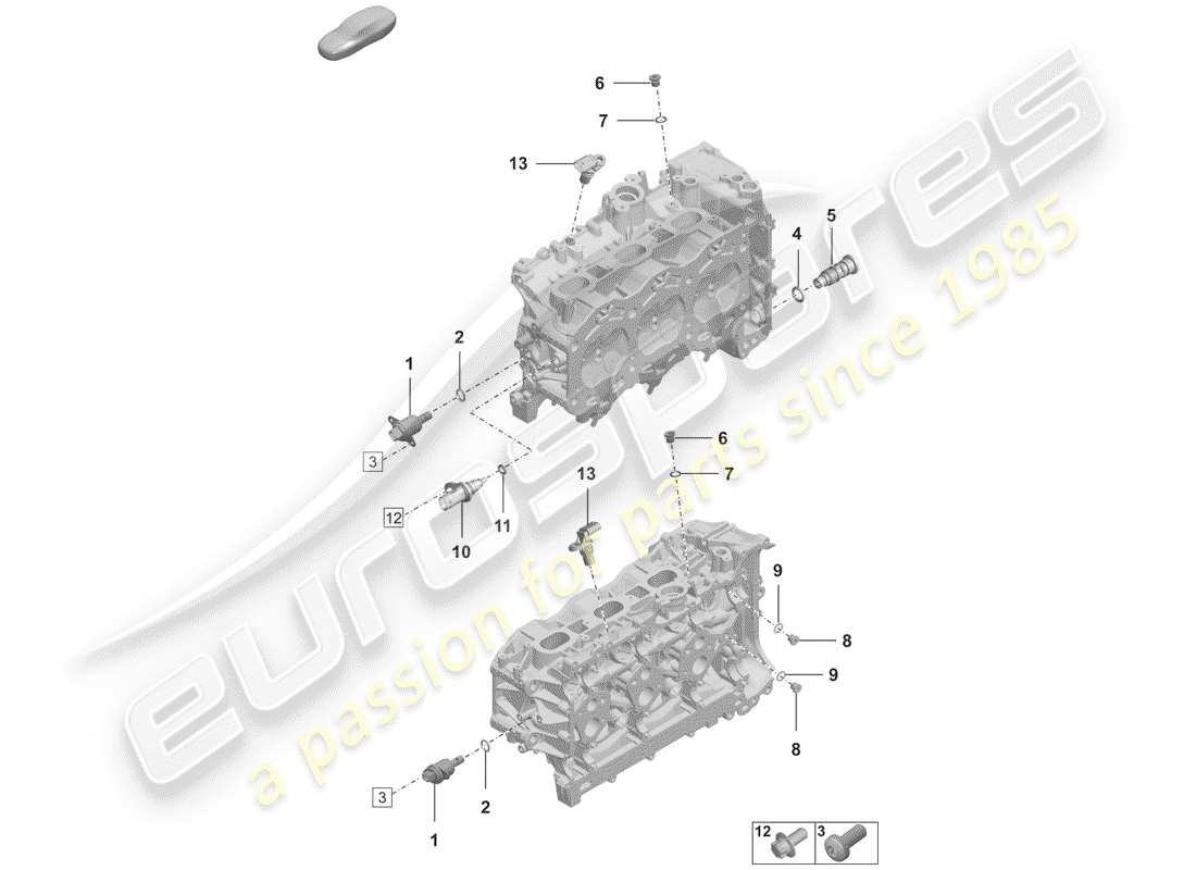 porsche 2019 cylinder head part diagram