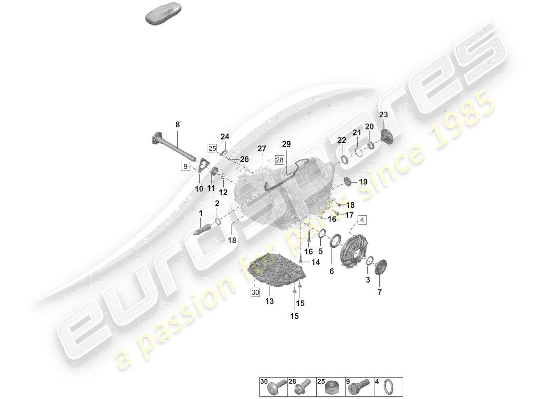 porsche 2019 8-speed dual clutch gearbox part diagram