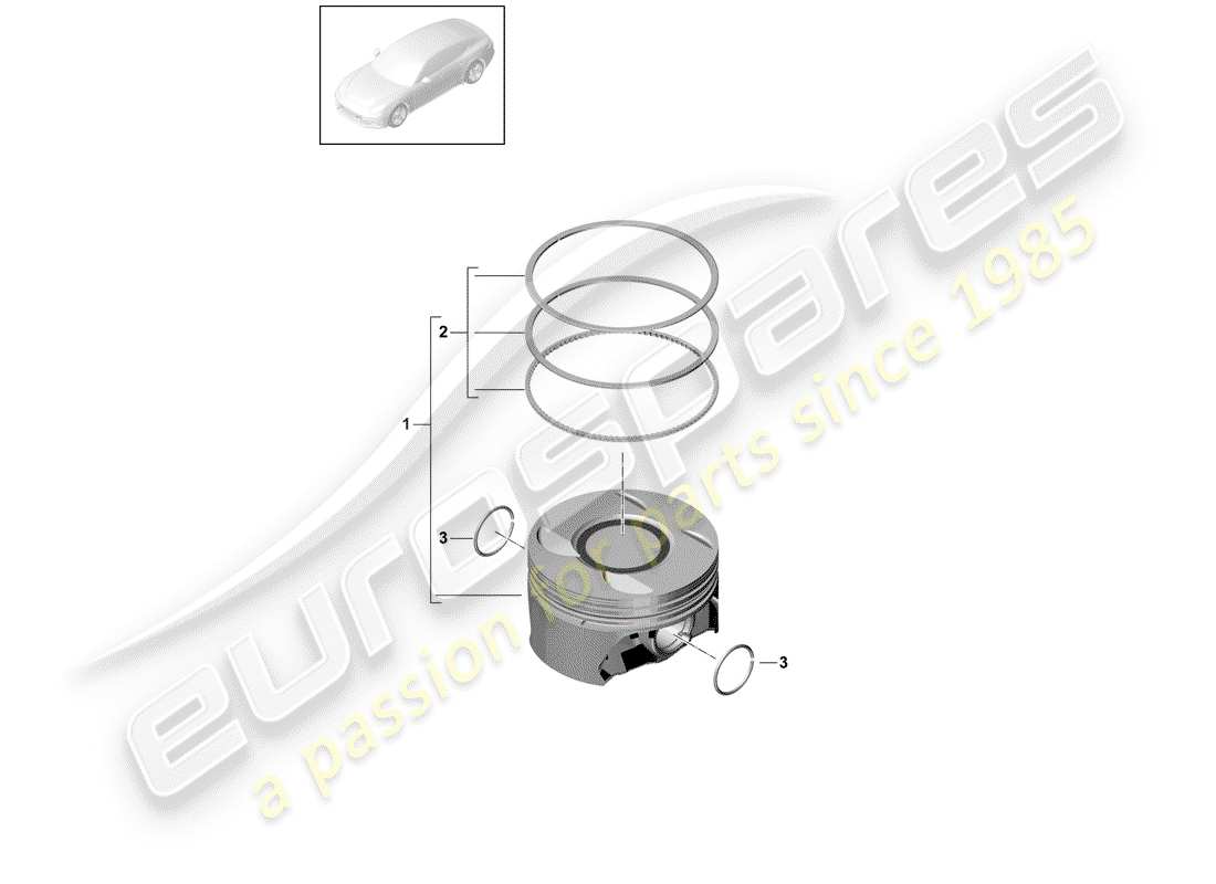 porsche panamera 971 (2017) piston part diagram