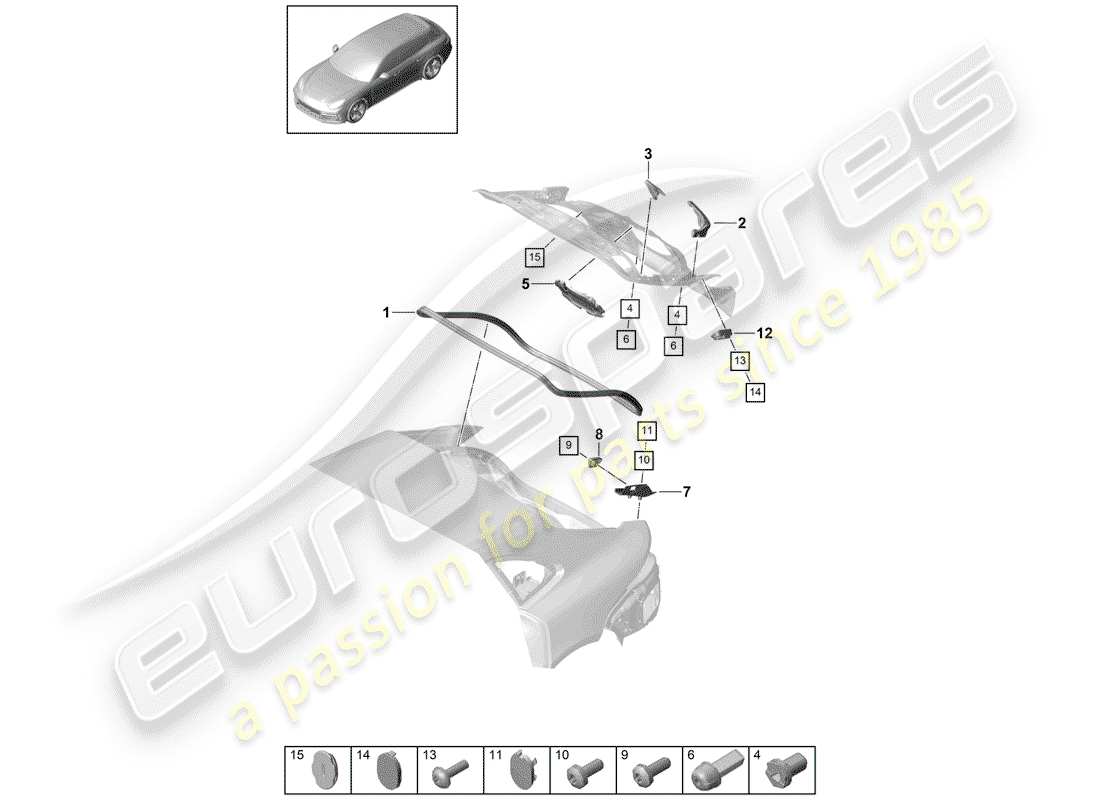 porsche panamera 971 (2020) gaskets part diagram