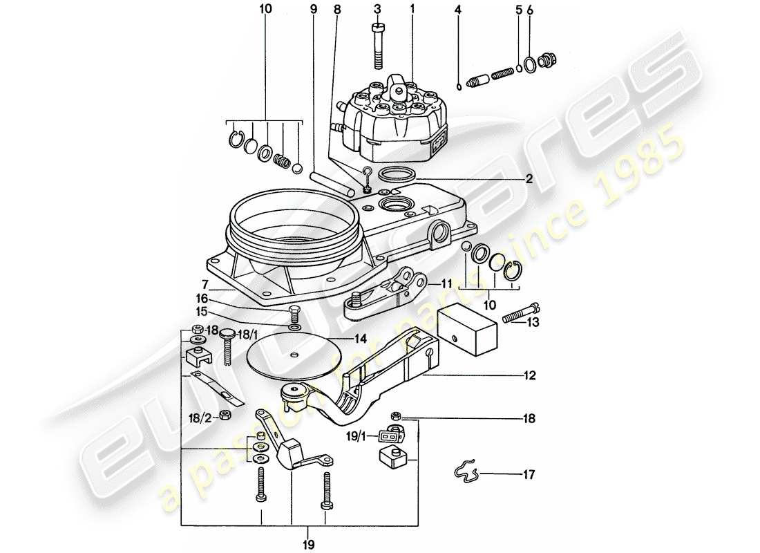 porsche 911 (1976) mixture control unit - single parts part diagram