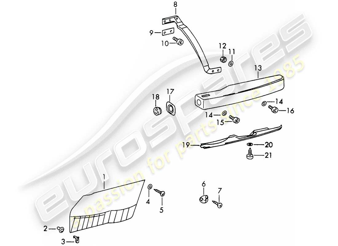 porsche 911/912 (1966) interior equipment - doors - d >> - mj 1968 part diagram