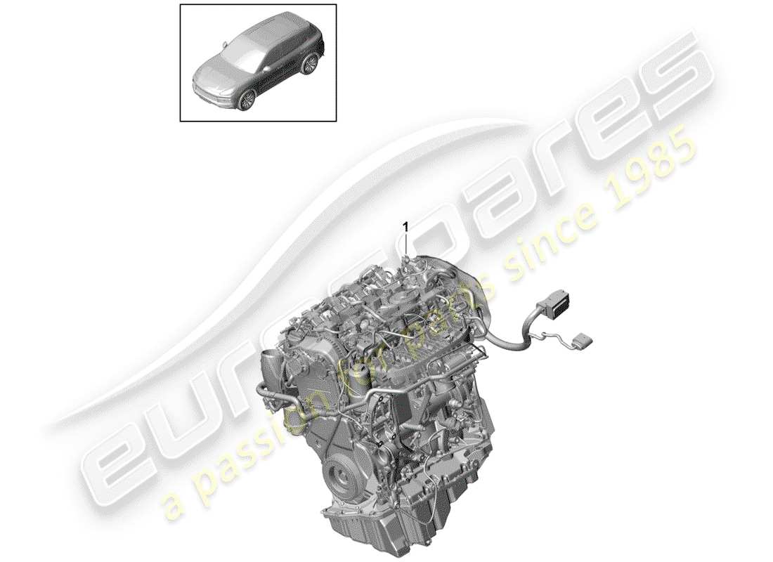 porsche cayenne e3 (2018) replacement engine part diagram