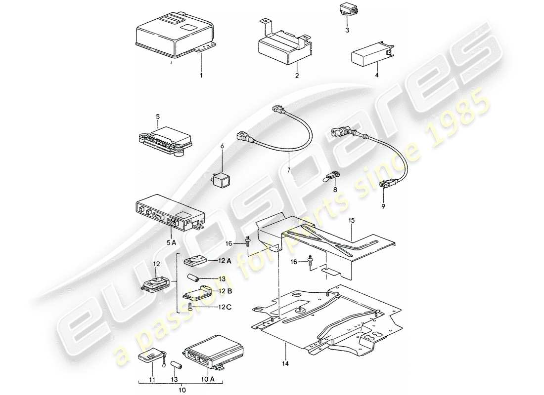 porsche 993 (1995) control units part diagram