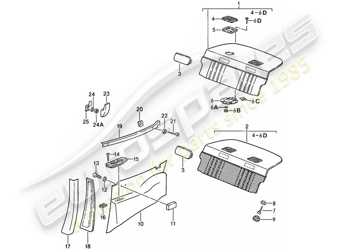 porsche 911 (1989) interior equipment part diagram