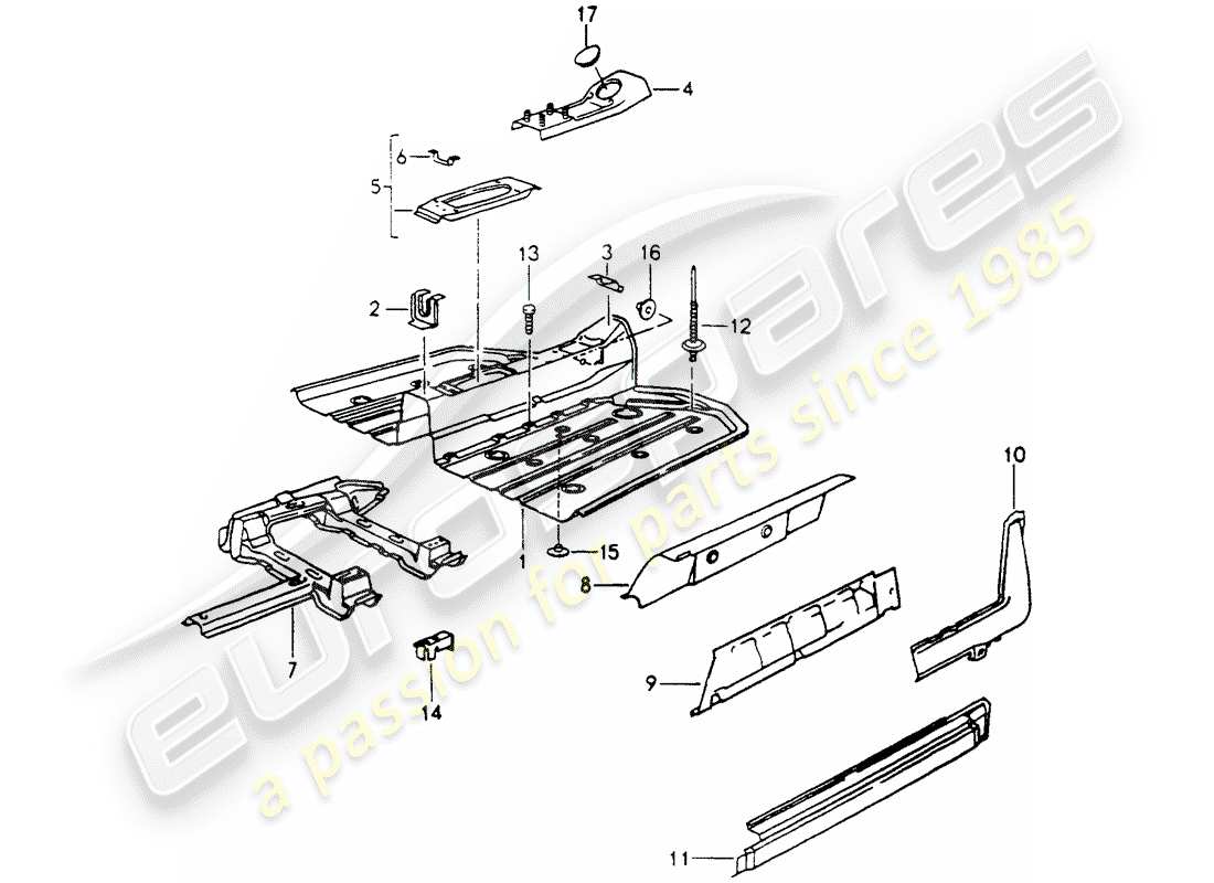 porsche 964 (1994) frame part diagram