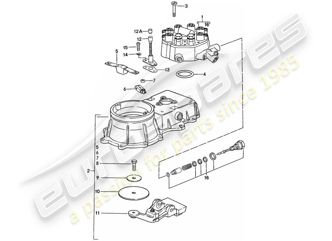 porsche 911 (1986) mixture control unit part diagram