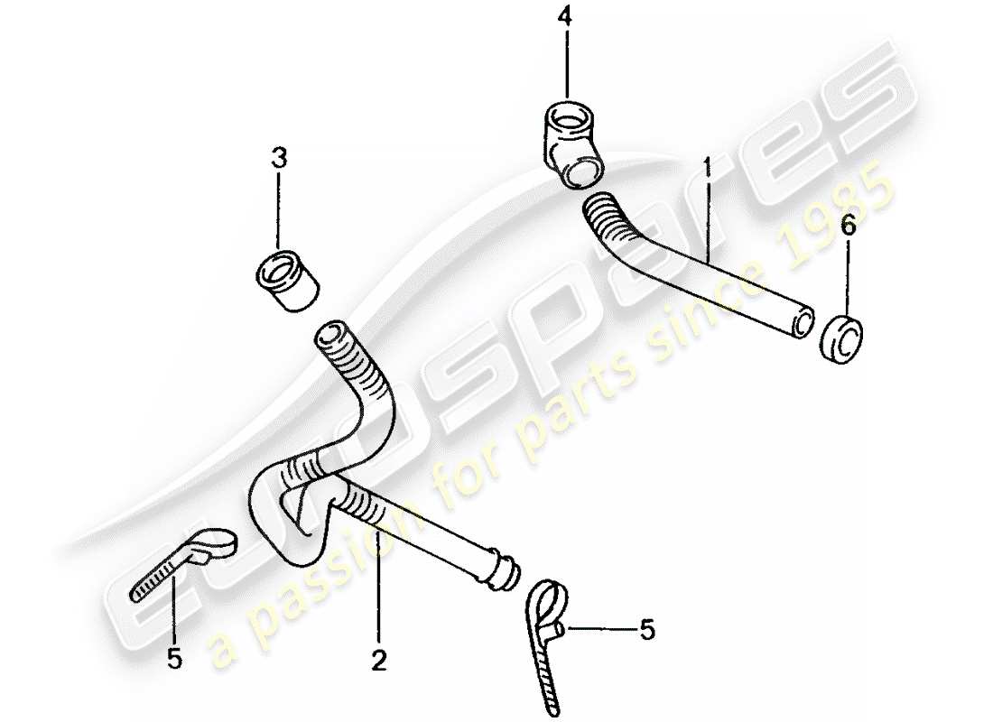 porsche boxster 986 (1999) water drain pipe - for - heater - air distribution housing part diagram