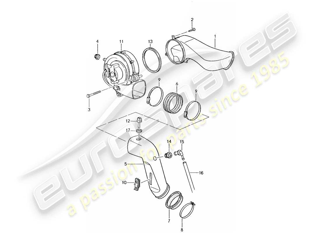 porsche 964 (1992) additional blower part diagram