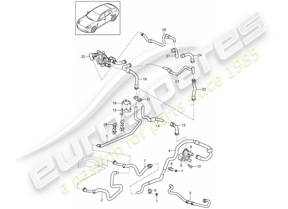 porsche panamera 970 (2012) hybrid part diagram