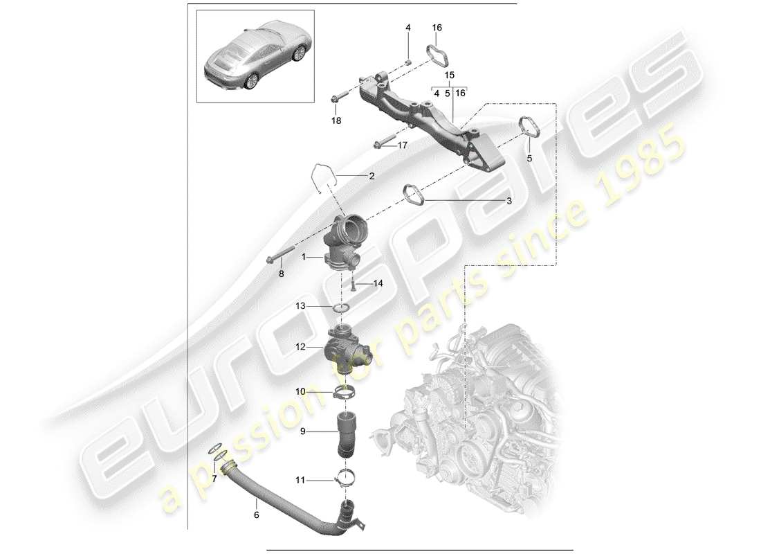 porsche 991 gen. 2 (2020) sub-frame part diagram