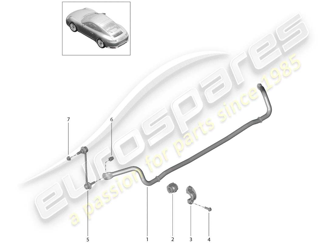 porsche 991 gen. 2 (2020) stabilizer part diagram