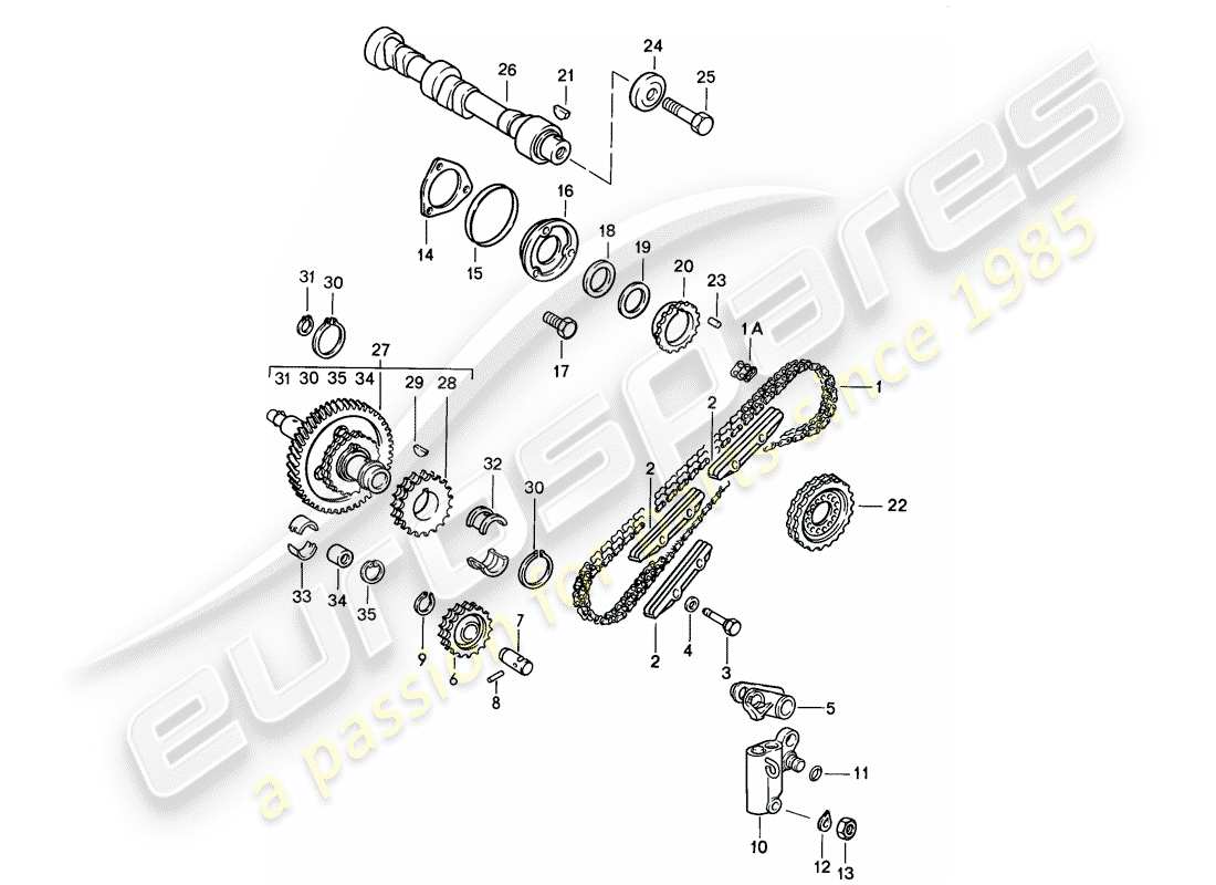 porsche 911 (1987) valve control part diagram