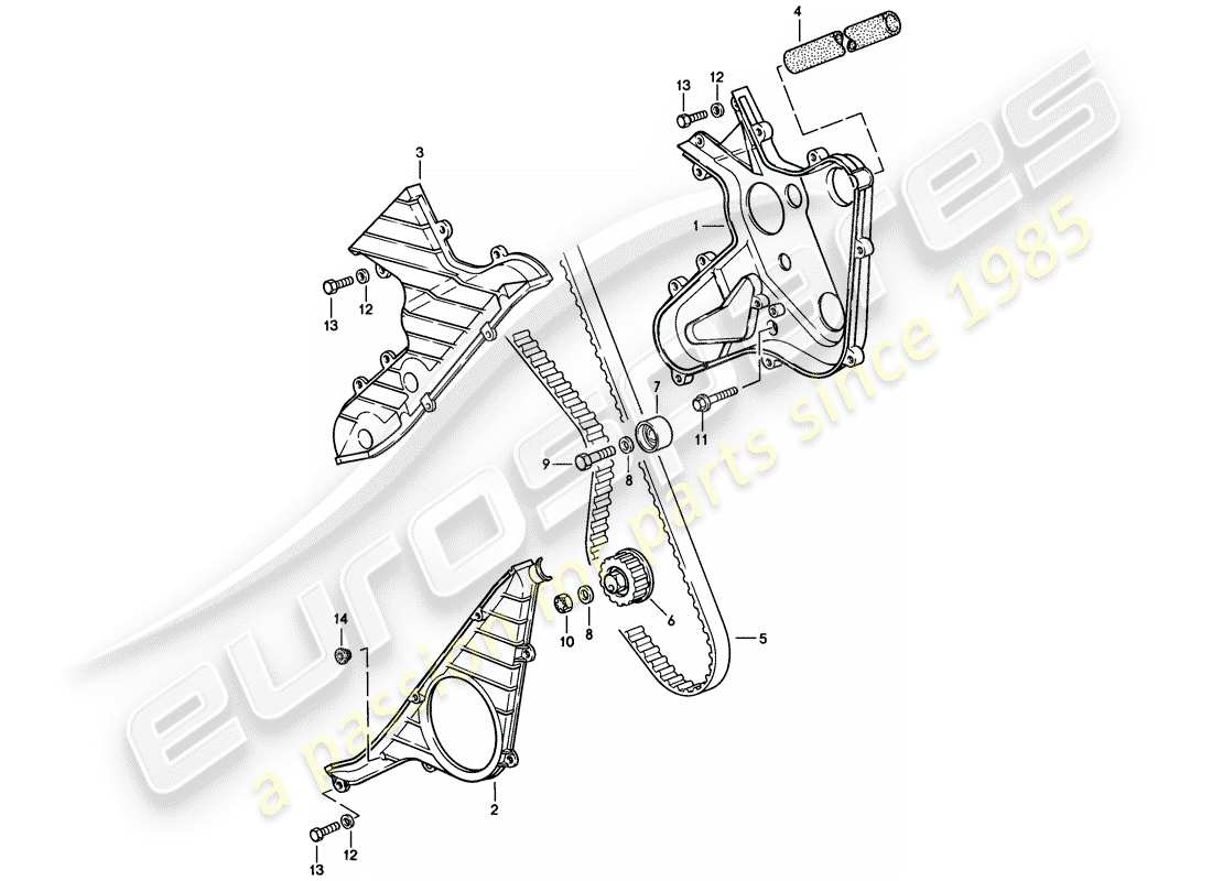 porsche 944 (1983) driving mechanism - camshaft part diagram