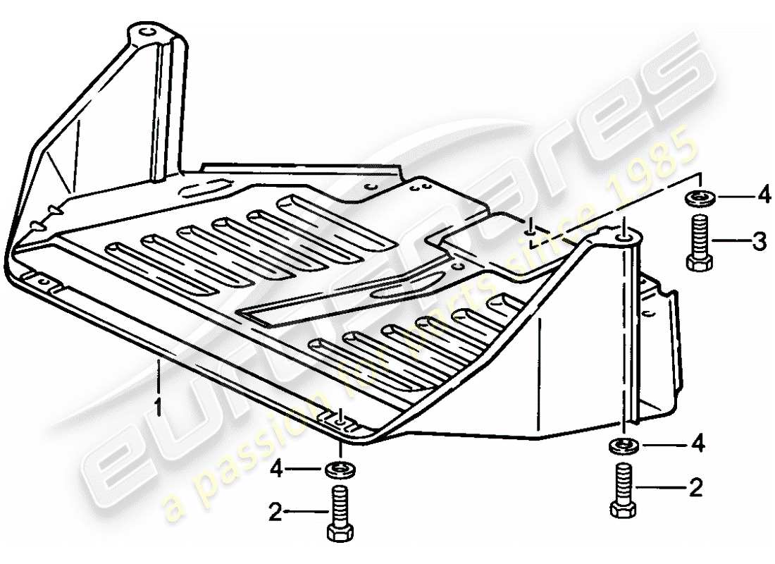 porsche 924s (1988) protective plate f. engine part diagram