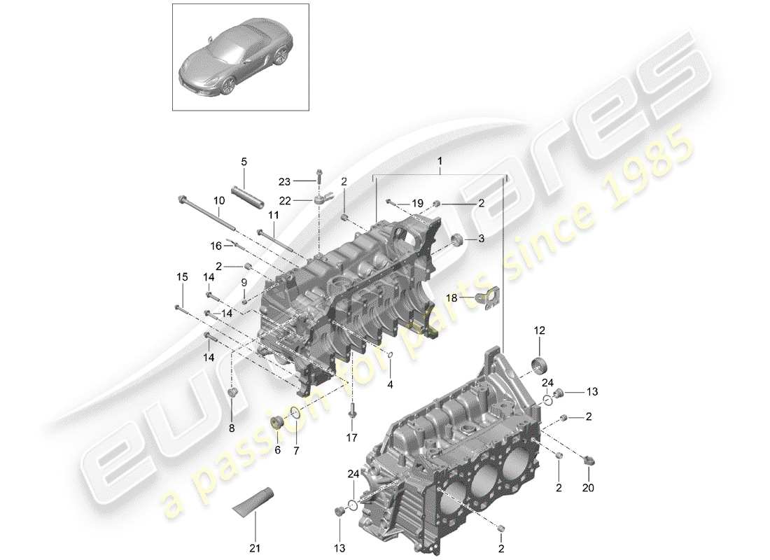 porsche boxster 981 (2014) crankcase part diagram