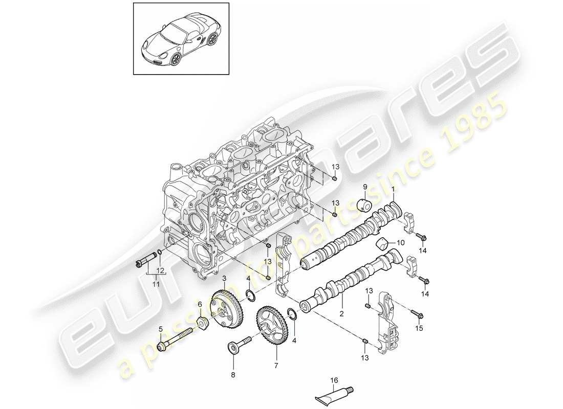 porsche boxster 987 (2012) camshaft part diagram