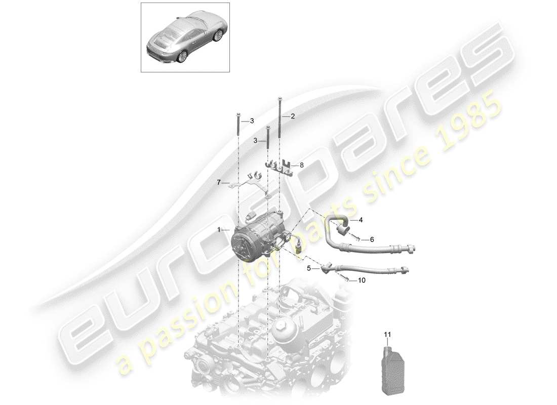 porsche 991 gen. 2 (2017) compressor part diagram