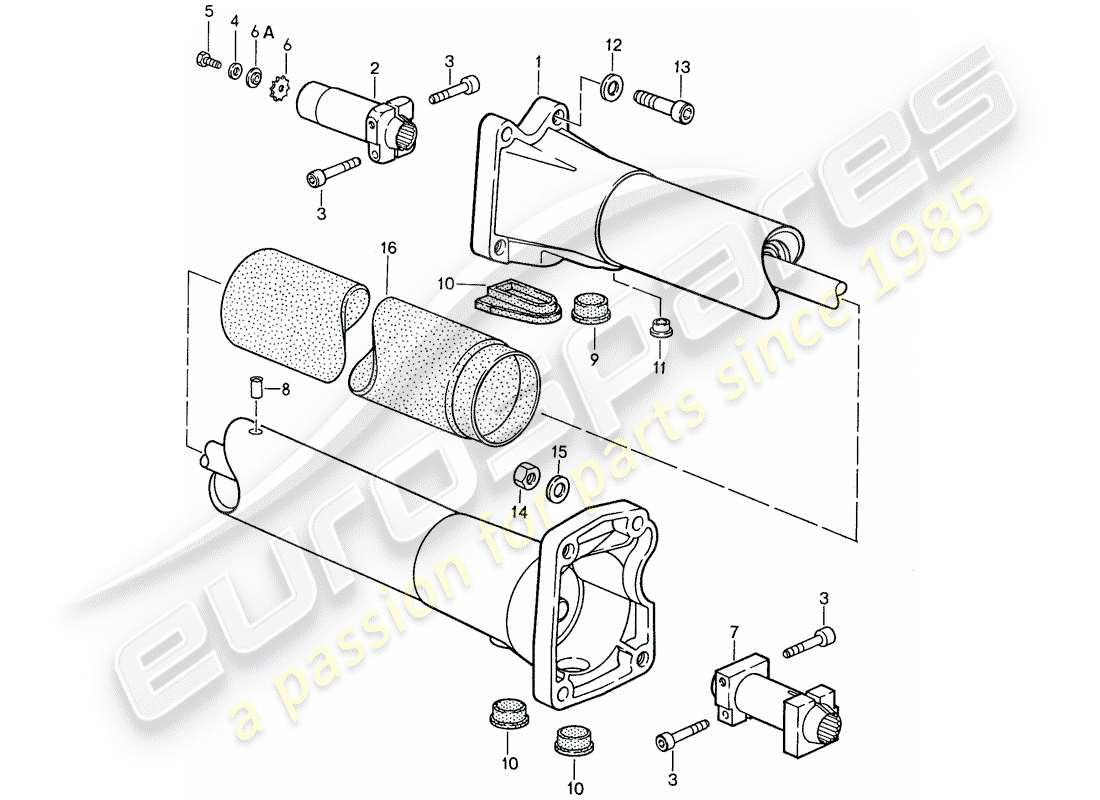 porsche 959 (1987) central tube part diagram