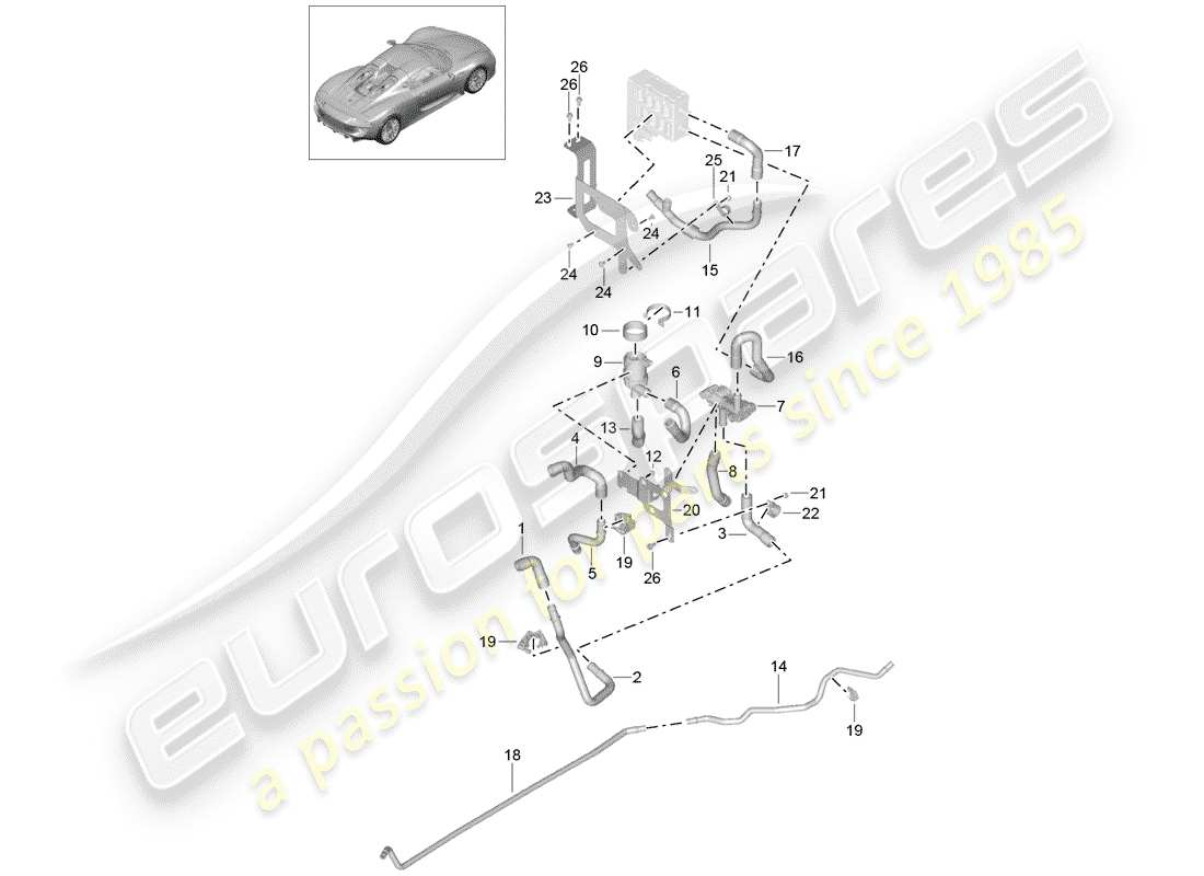 porsche 918 spyder (2015) heater part diagram