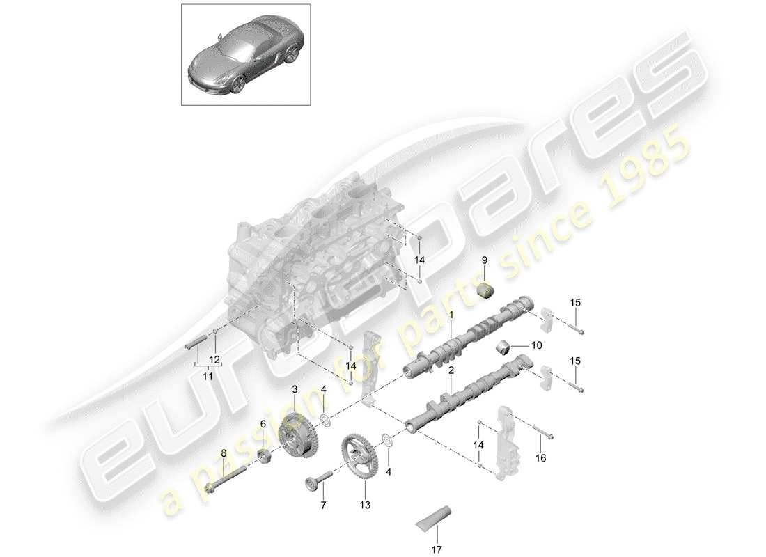 porsche boxster 981 (2014) camshaft part diagram