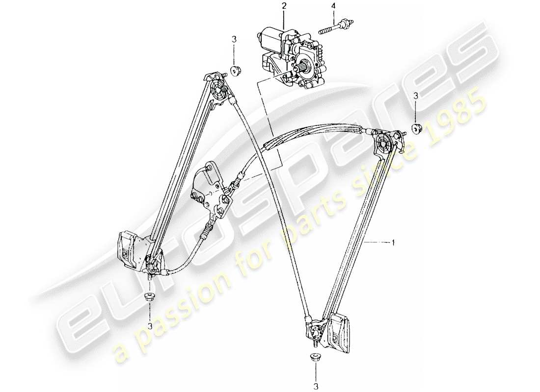 porsche boxster 986 (2003) window regulator part diagram