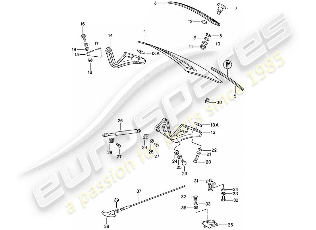 porsche 911 (1989) cover part diagram