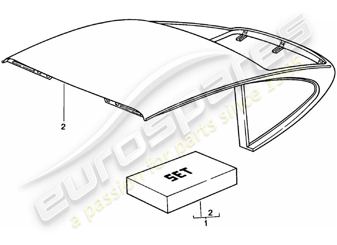 porsche 911 (1981) hardtop part diagram