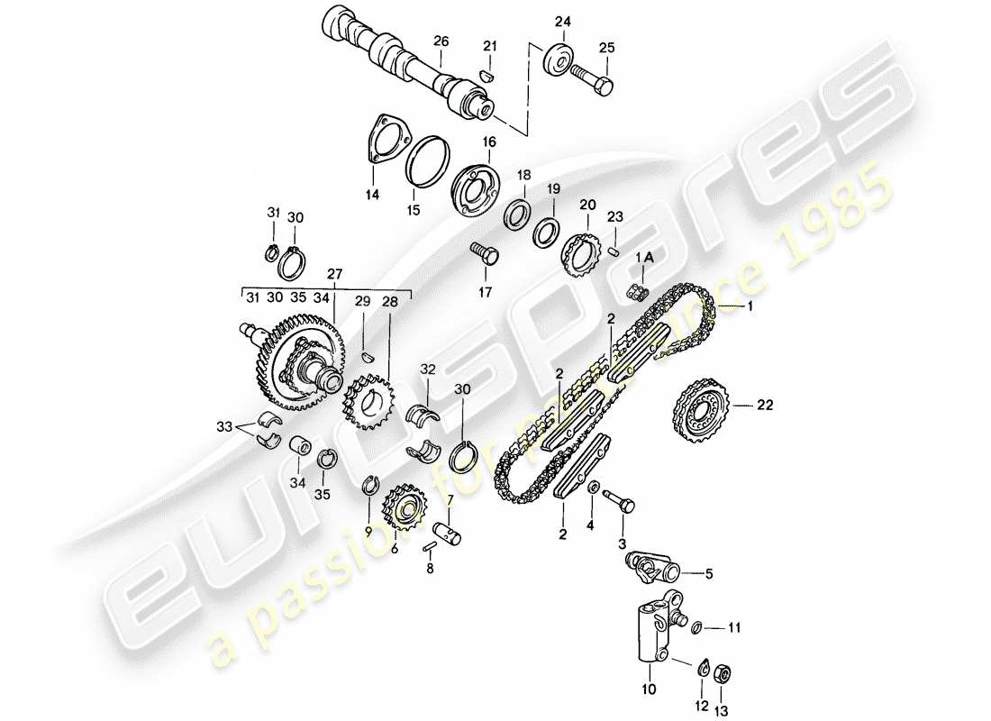 porsche 911 (1986) valve control part diagram